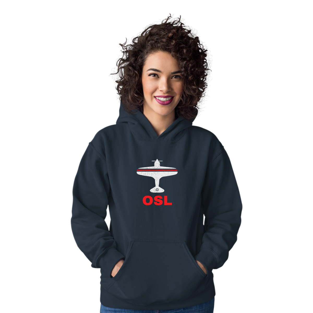 Fly Oslo OSL Airport Unisex Hoodie | Navy