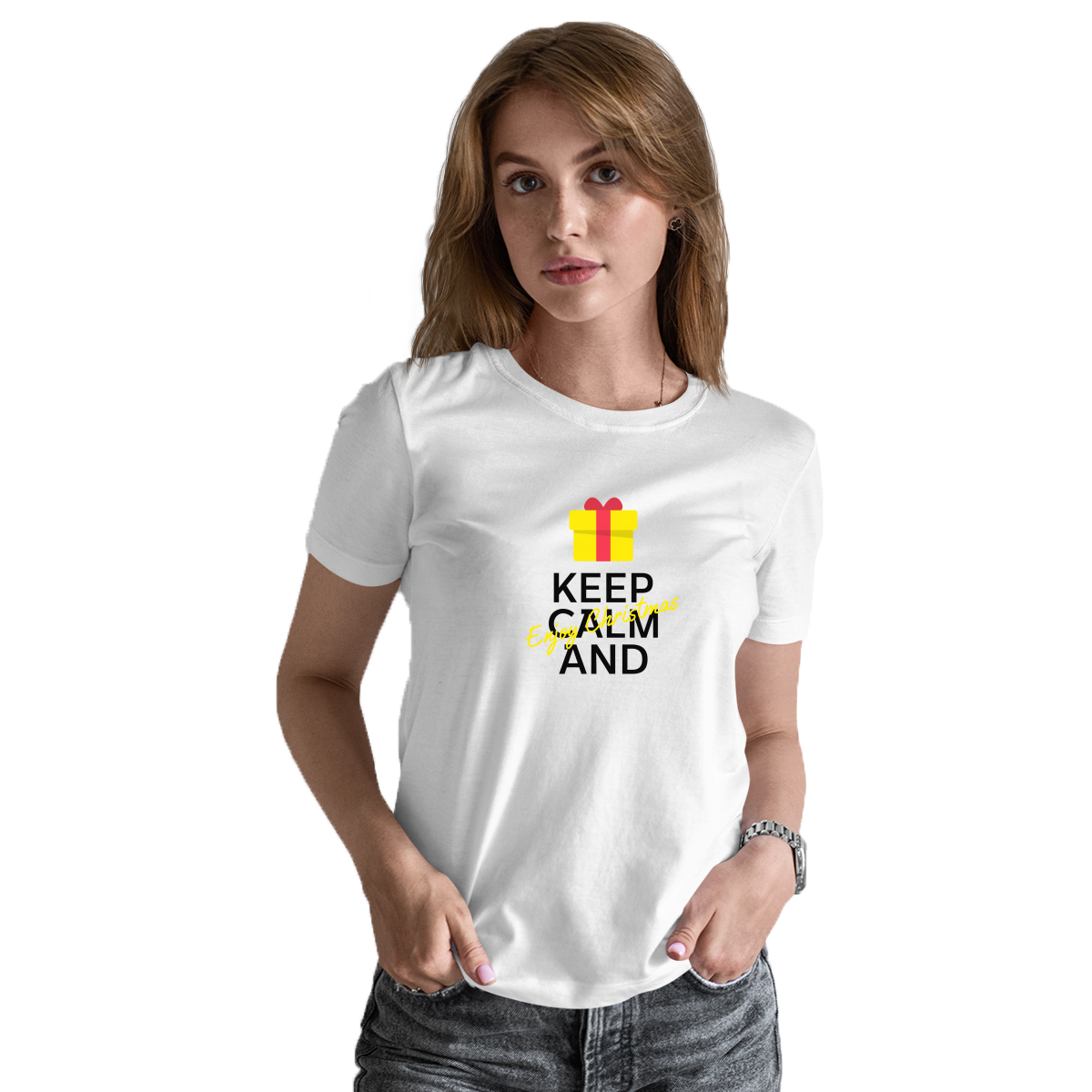 Keep Calm and Enjoy Christmas Women's T-shirt | White