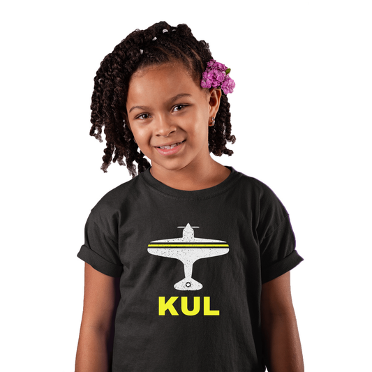 Fly Kuala Lumpur KUL Airport Kids T-shirt | Black