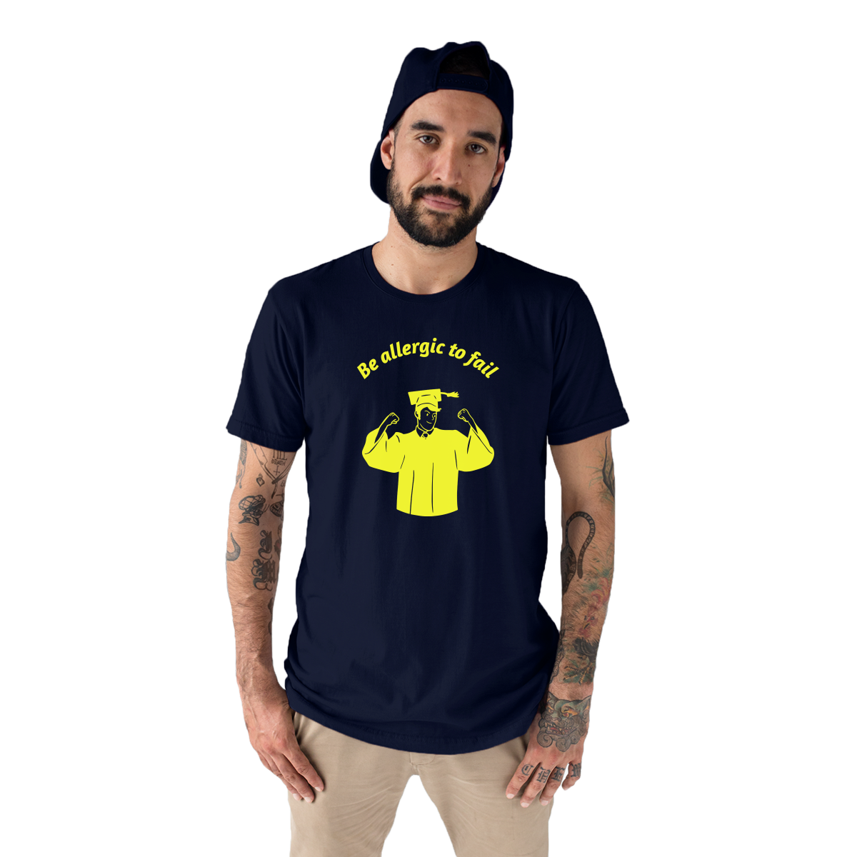 Be Allergic To Fail, Addicted To Success Men's T-shirt | Navy