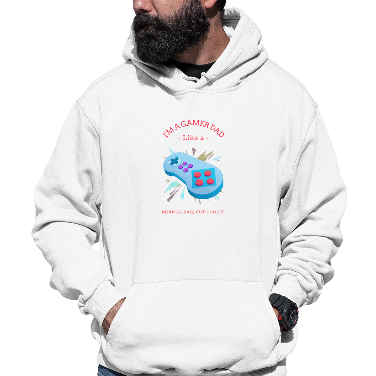 I'm a gamer like a dad Unisex Hoodie | White