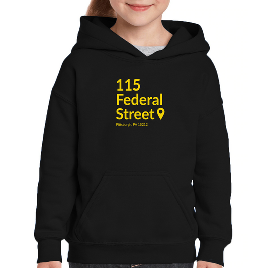 Pittsburgh Baseball Stadium Kids Hoodie | Black