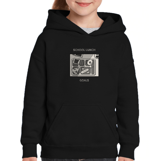 School Lunch Goals Kids Hoodie | Black