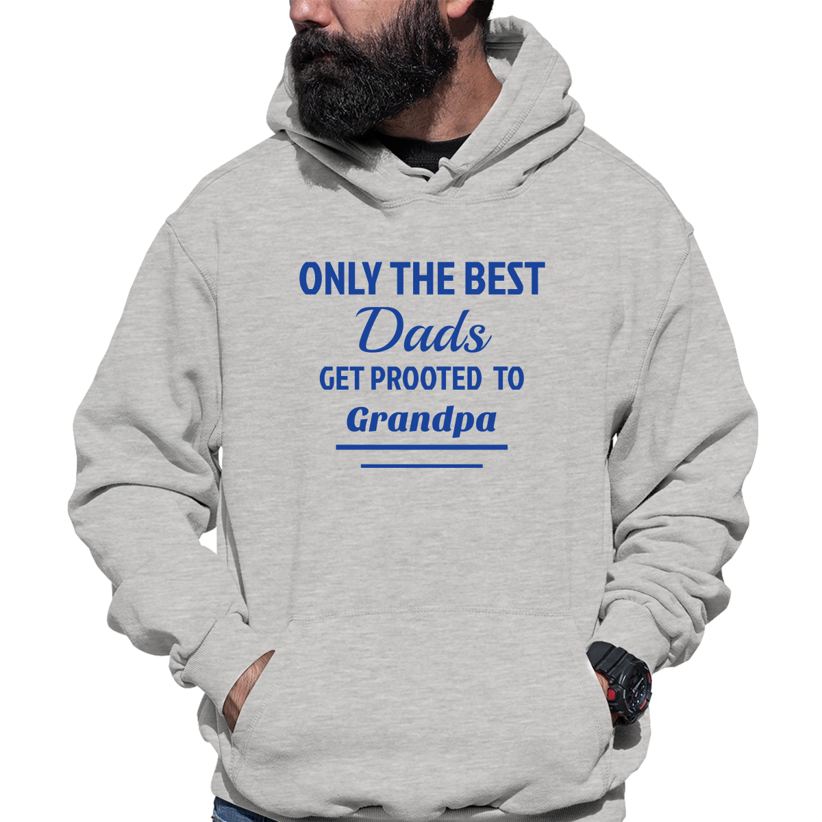 Only The Best Dads Get Promoted To Grandpa Unisex Hoodie | Gray