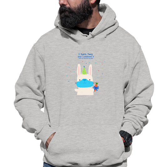I turn two and I celebrate it with my favorite humans Unisex Hoodie | Gray