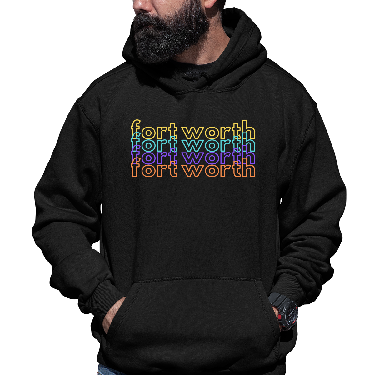 Fort Worth Unisex Hoodie | Black