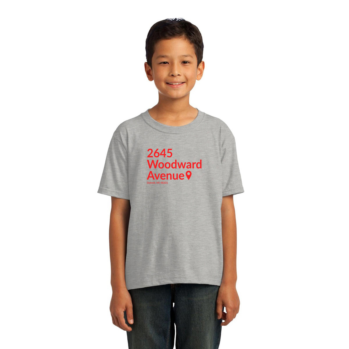 Detroit Hockey Stadium Kids T-shirt | Gray