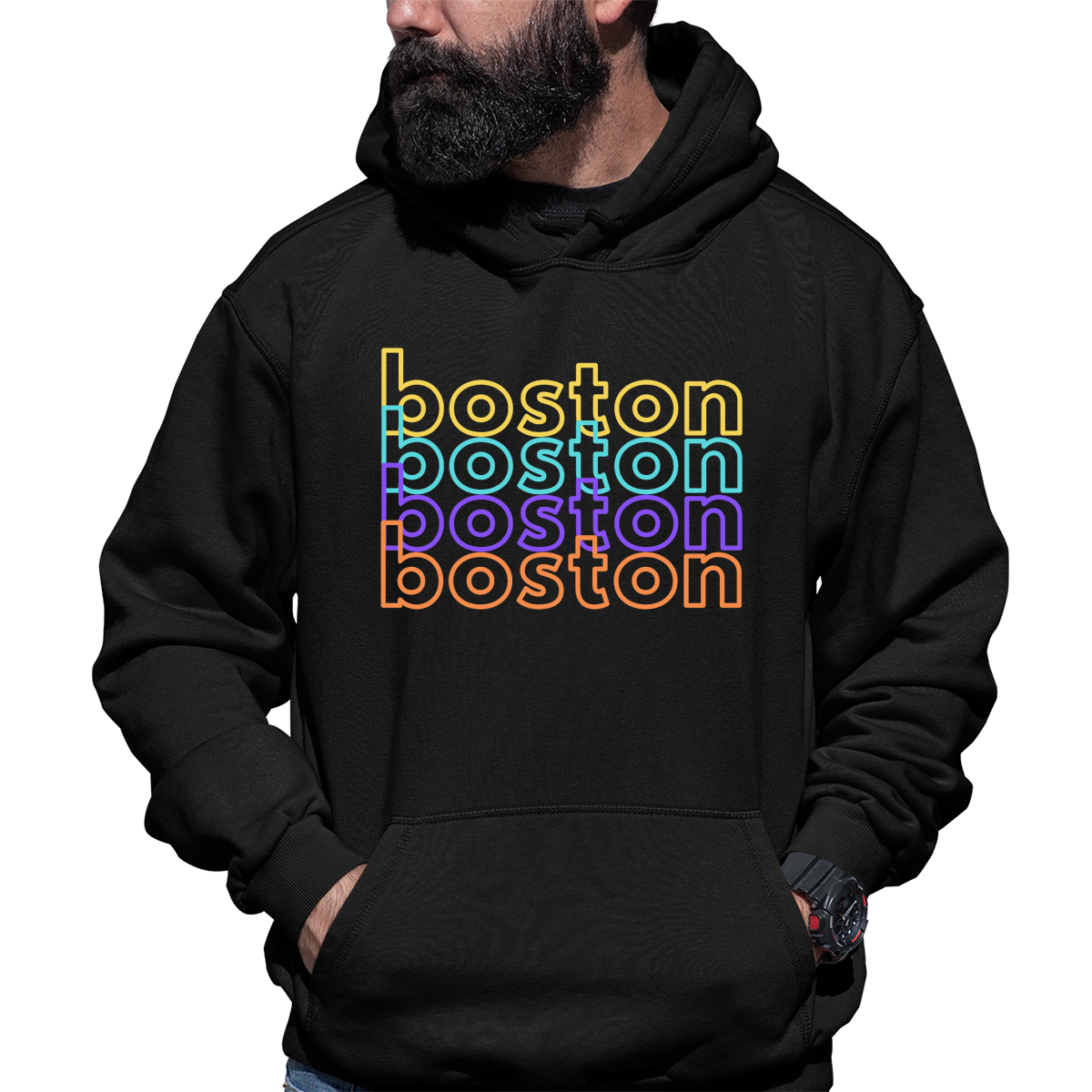 Boston Unisex Hoodie | Black
