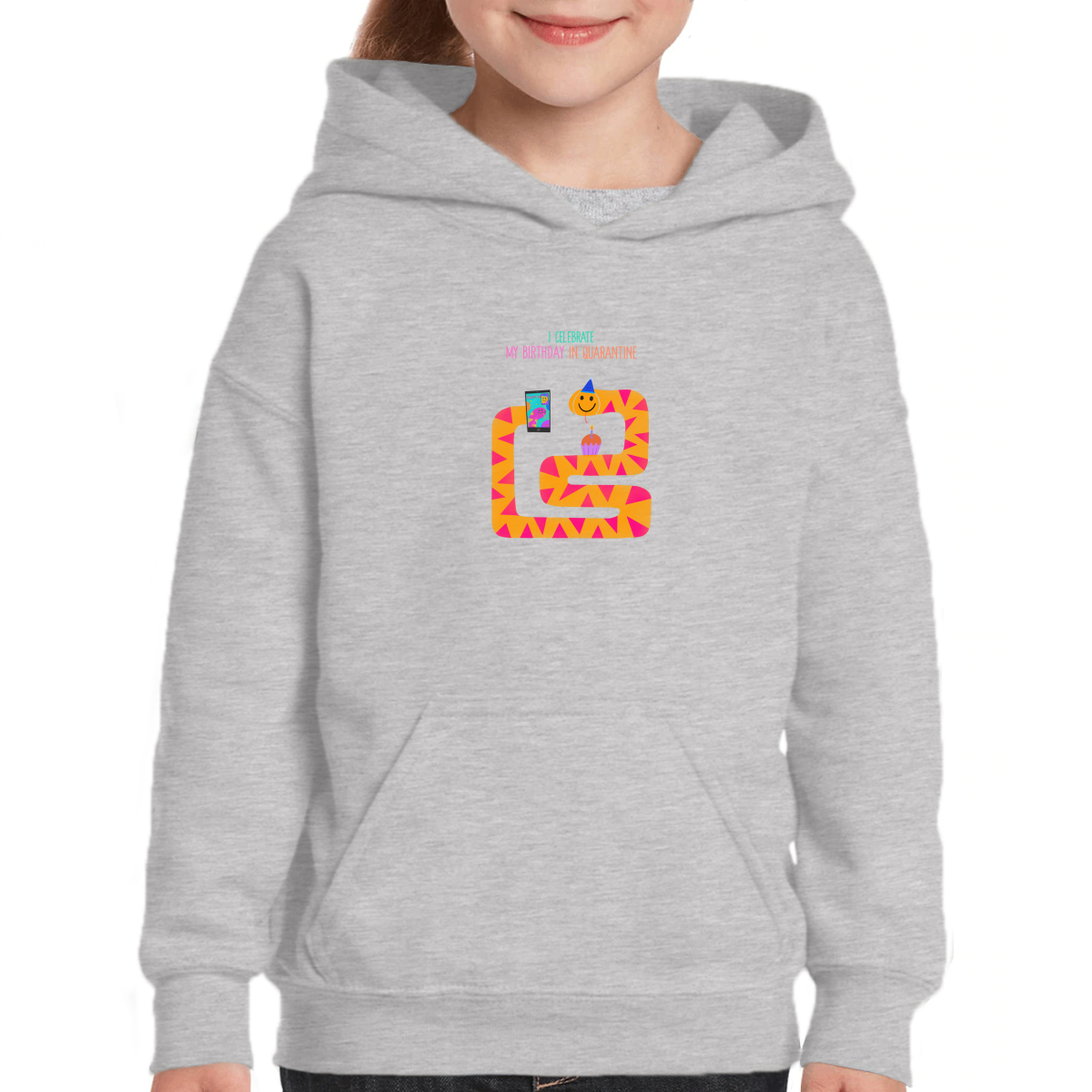 I celebrate my birthday in quarantine Kids Hoodie | Gray