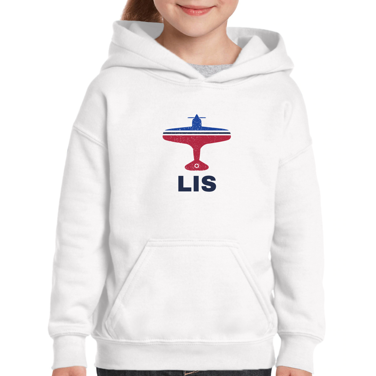 Fly Lisbon LIS Airport Kids Hoodie | White