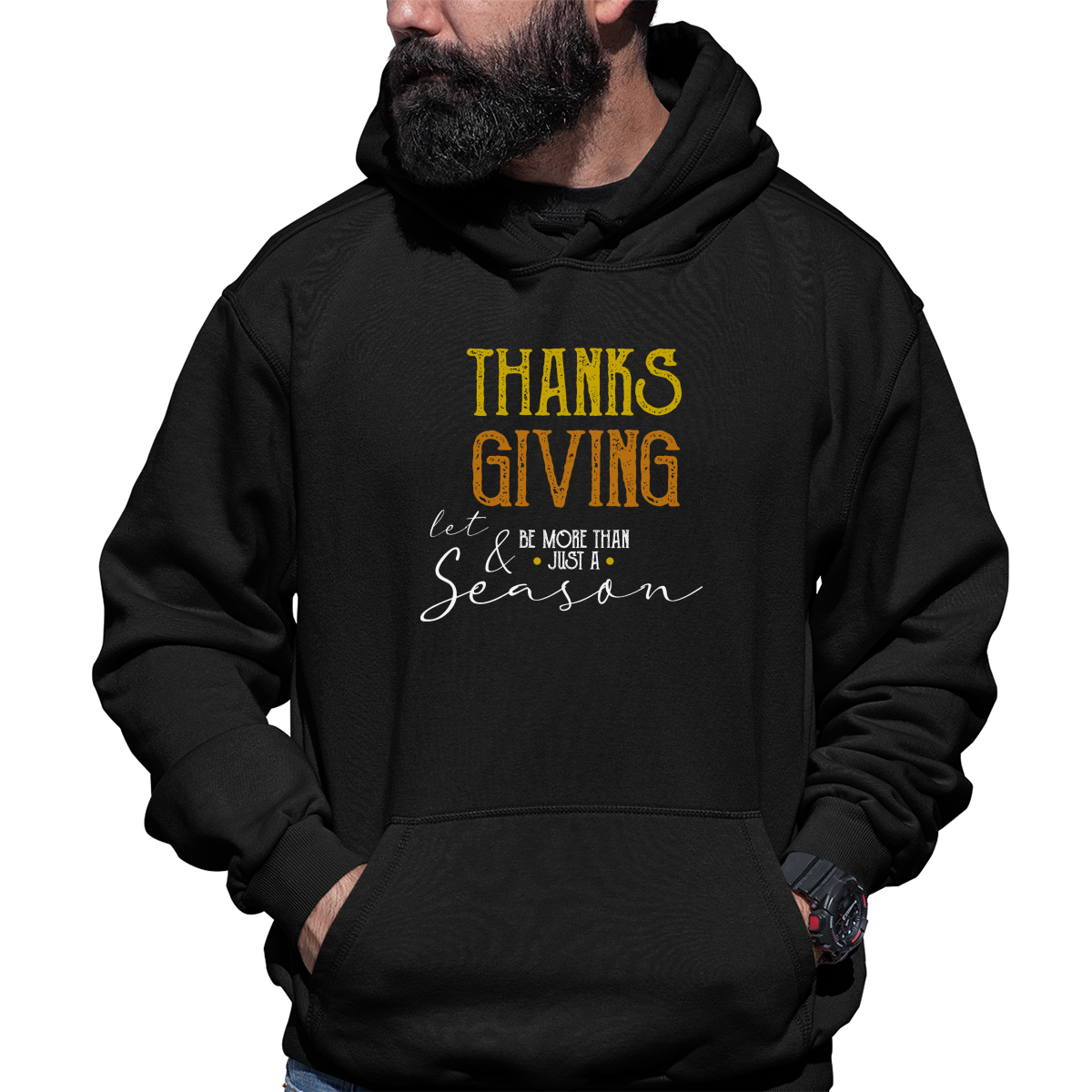 Thanks and Giving Unisex Hoodie | Black