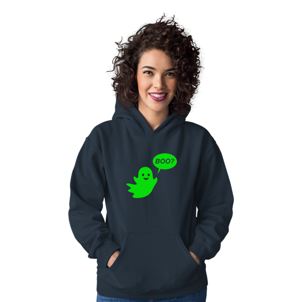 Cute Ghost Halloween Unisex Hoodie | Navy