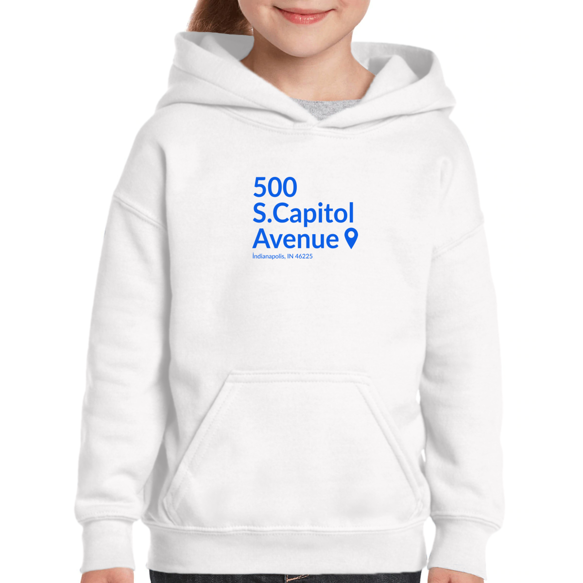 Indianapolis Football Stadium Kids Hoodie | White
