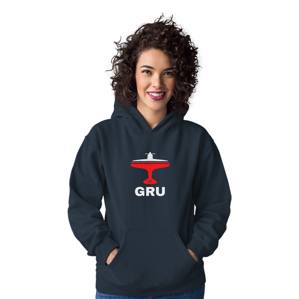 Fly Sao Paulo GRU Airport Unisex Hoodie | Navy
