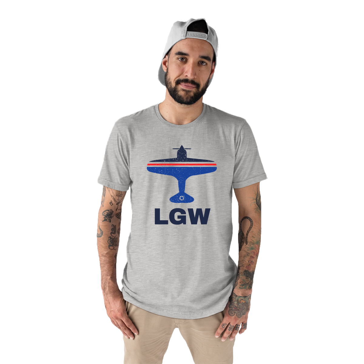 Fly London LGW Airport Men's T-shirt | Gray