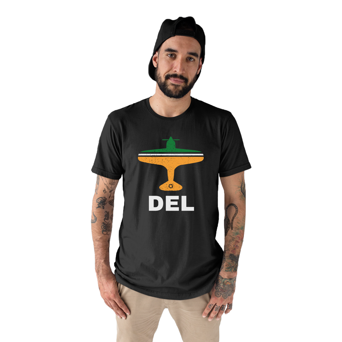 Fly Delhi DEL Airport Men's T-shirt | Black