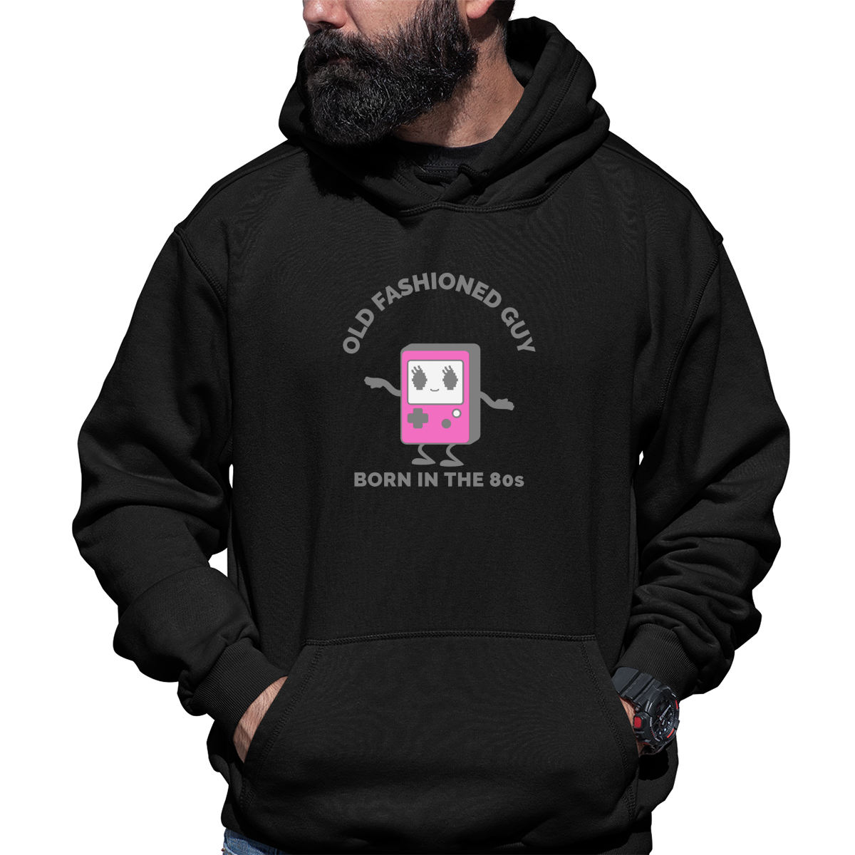 Old Fashioned Guy Unisex Hoodie | Black