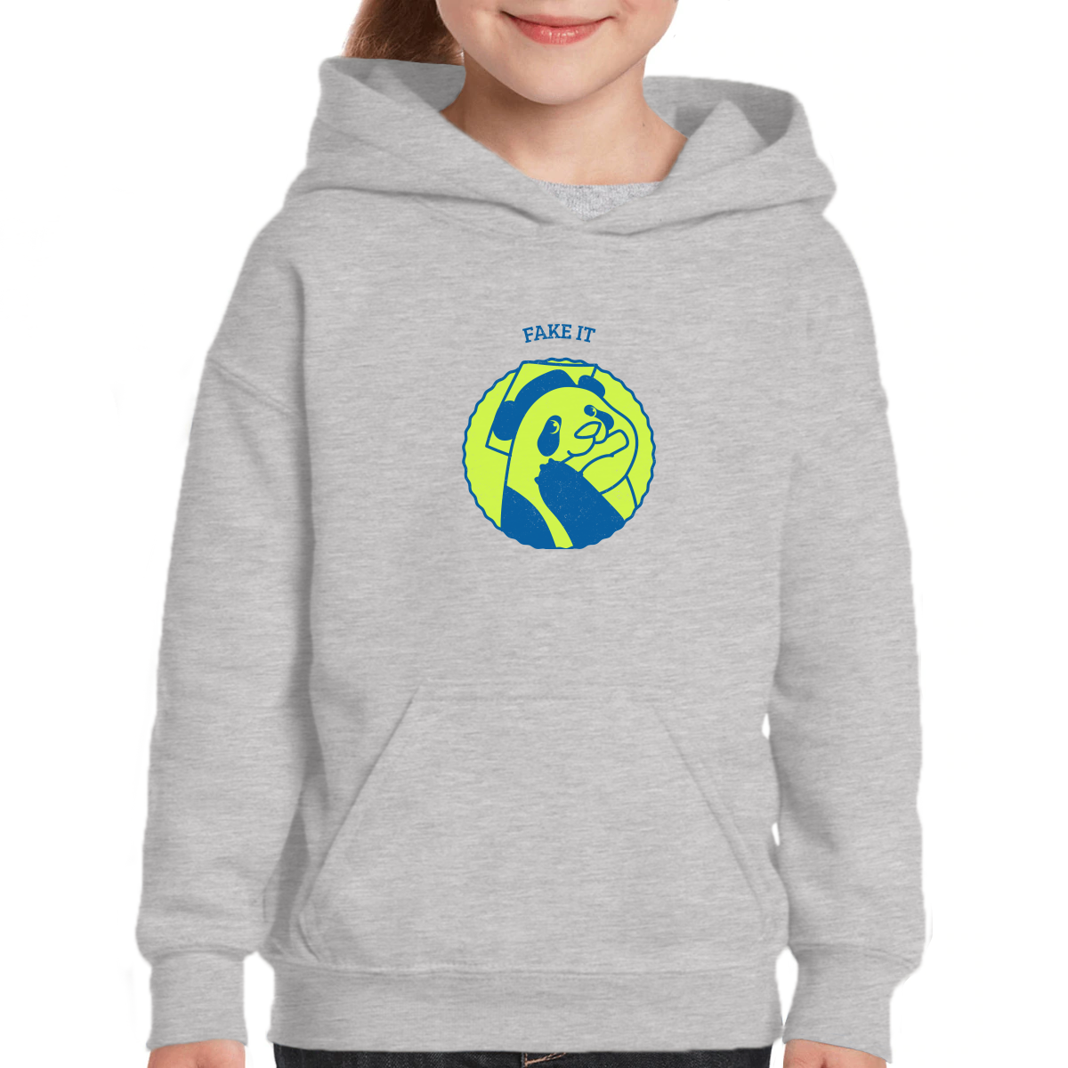 Fake It Till You Make It Kids Hoodie | Gray