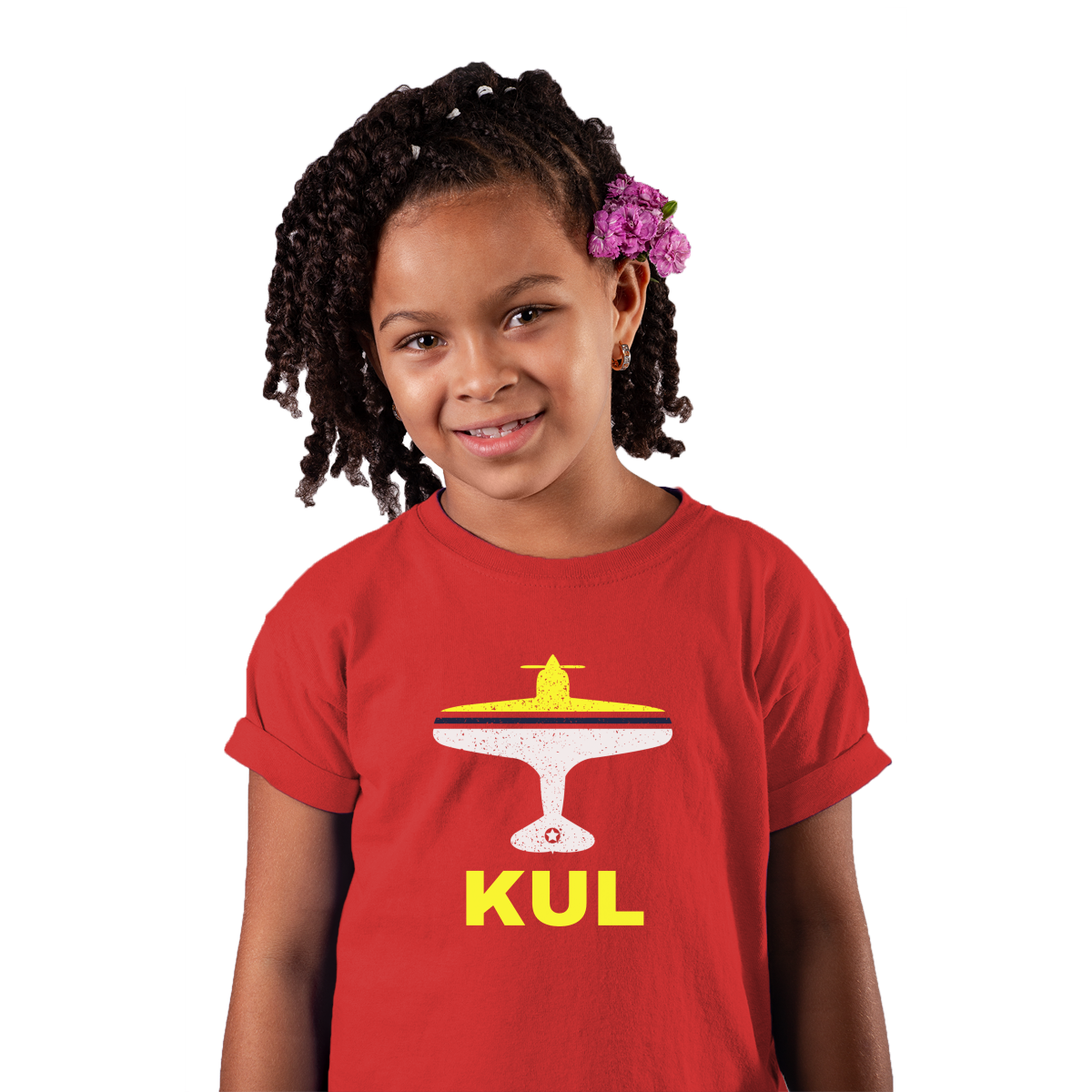 Fly Kuala Lumpur KUL Airport Kids T-shirt | Red