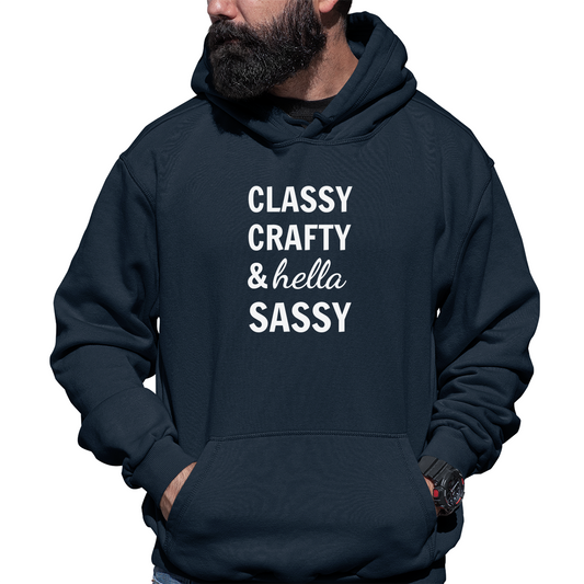 Classy Crafty And Hella Sassy Unisex Hoodie | Navy