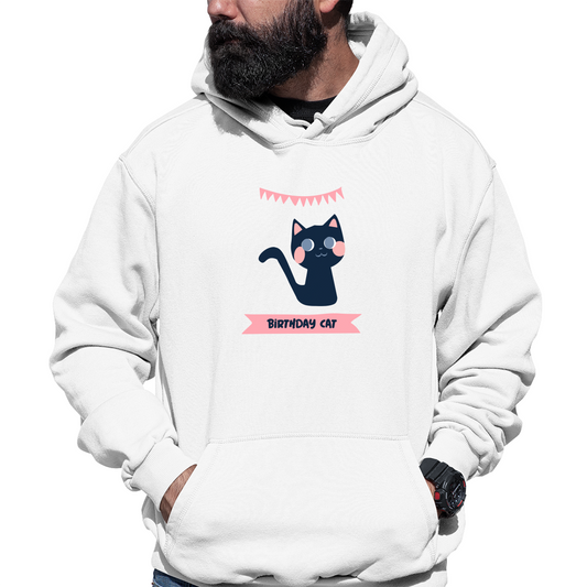 Birthday Cat Unisex Hoodie | White
