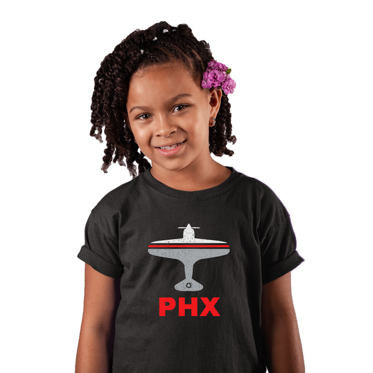 Fly Phoenix PHX Airport Kids T-shirt | Black
