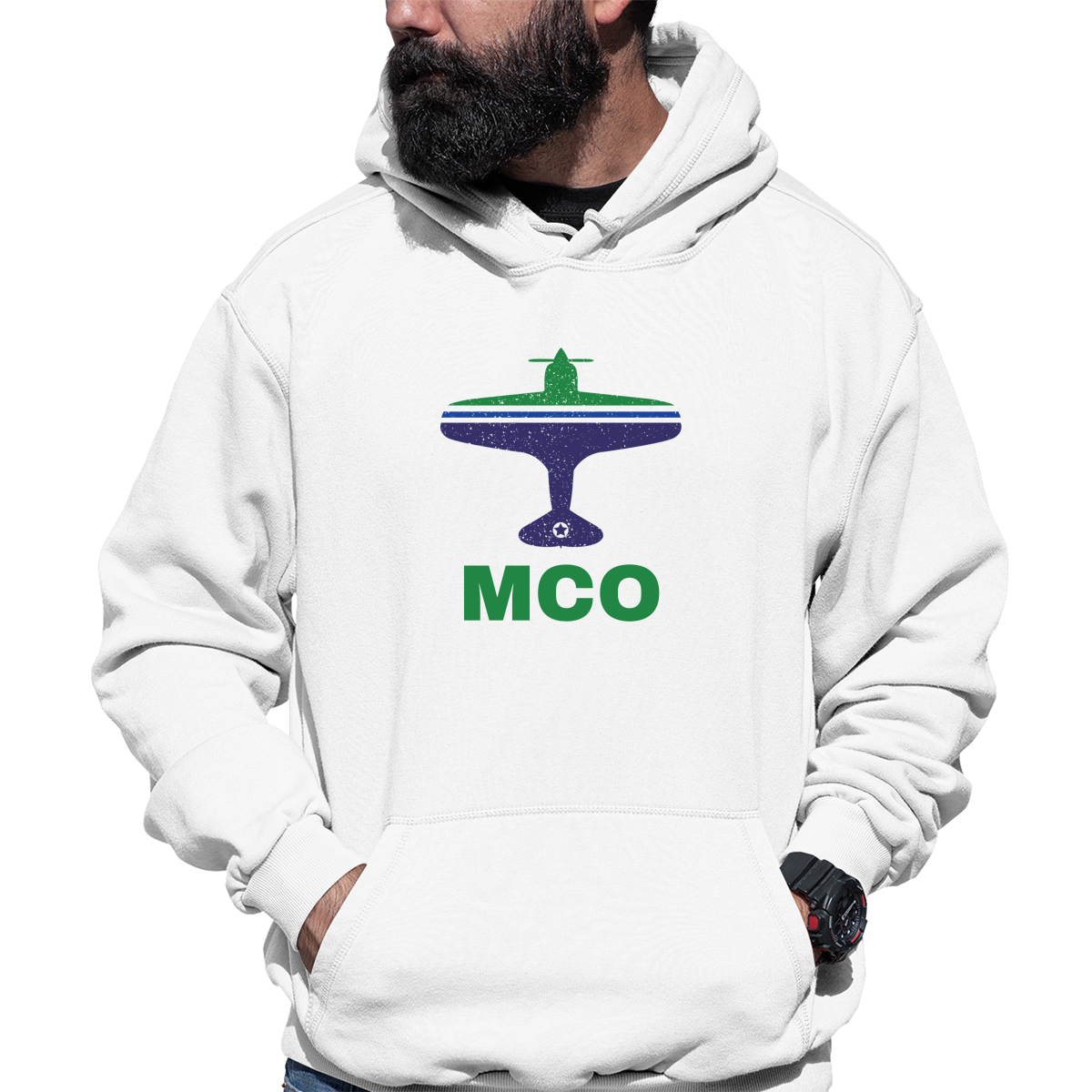 Fly Orlando MCO Airport Unisex Hoodie | White