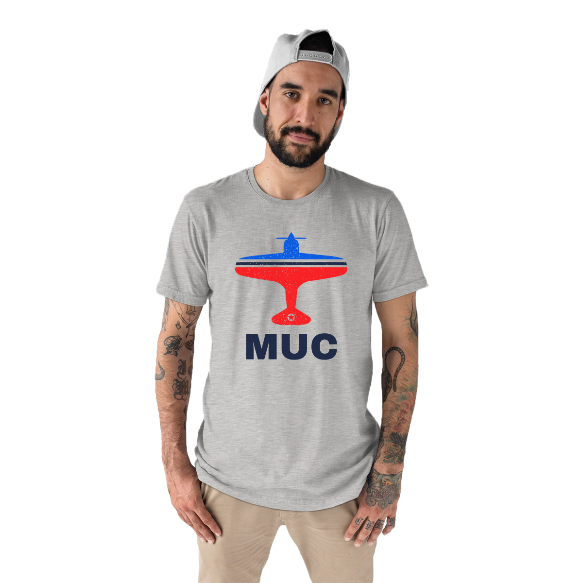 Fly Munich MUC Airport Men's T-shirt | Gray