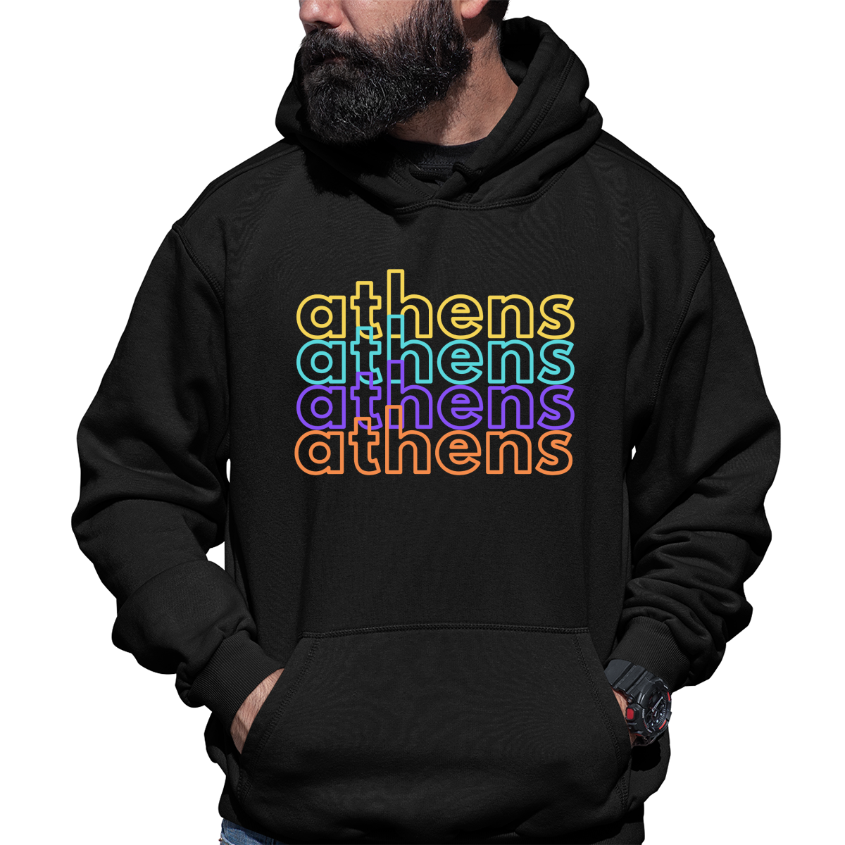 Athens Unisex Hoodie | Black