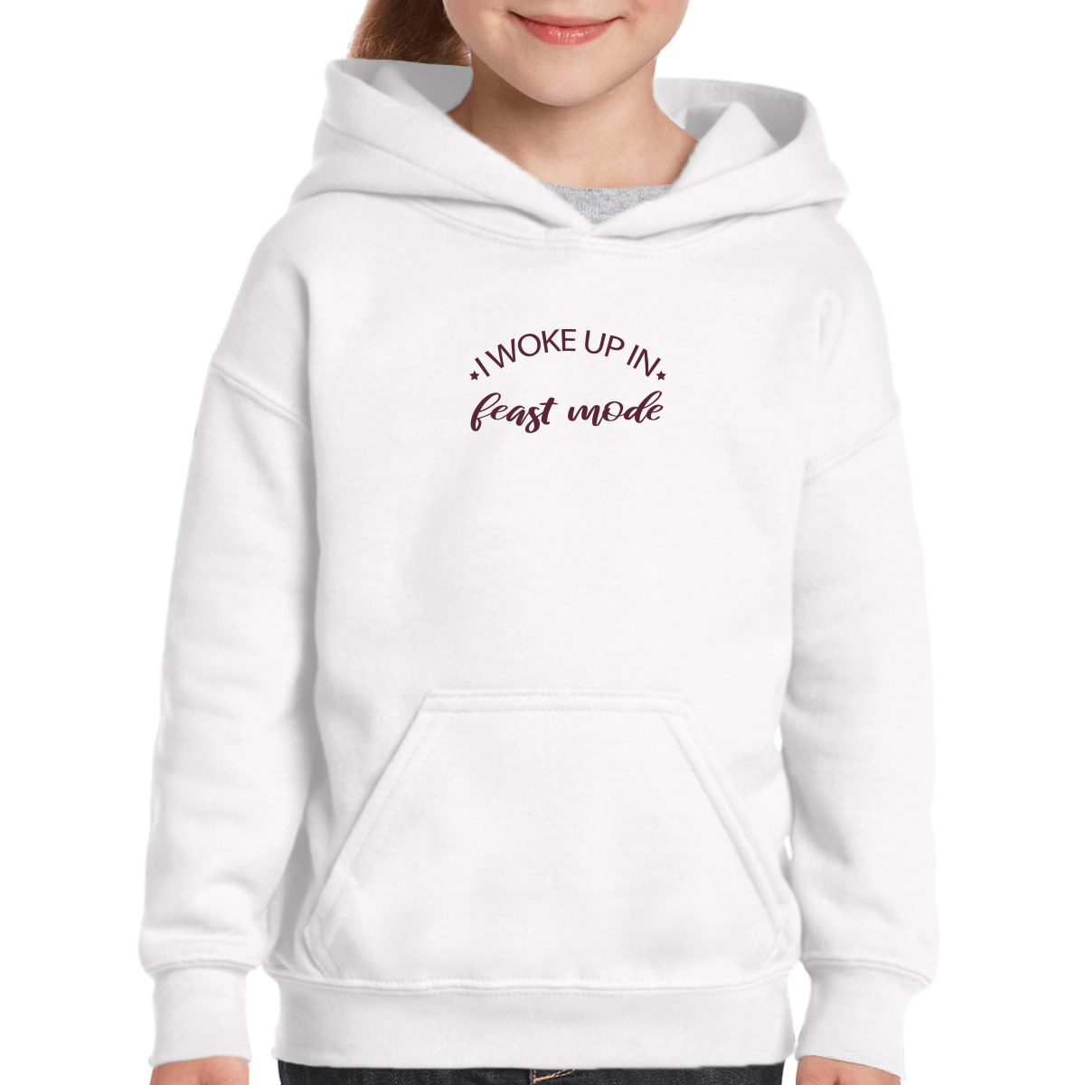Feast Mode Kids Hoodie | White