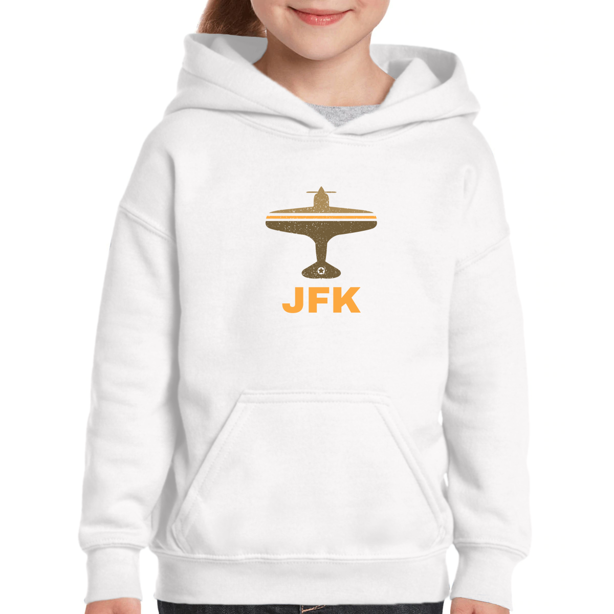 Fly New York JFK Airport Kids Hoodie | White