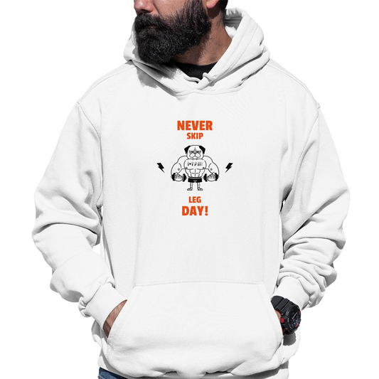 Never Skip Leg day Unisex Hoodie | White