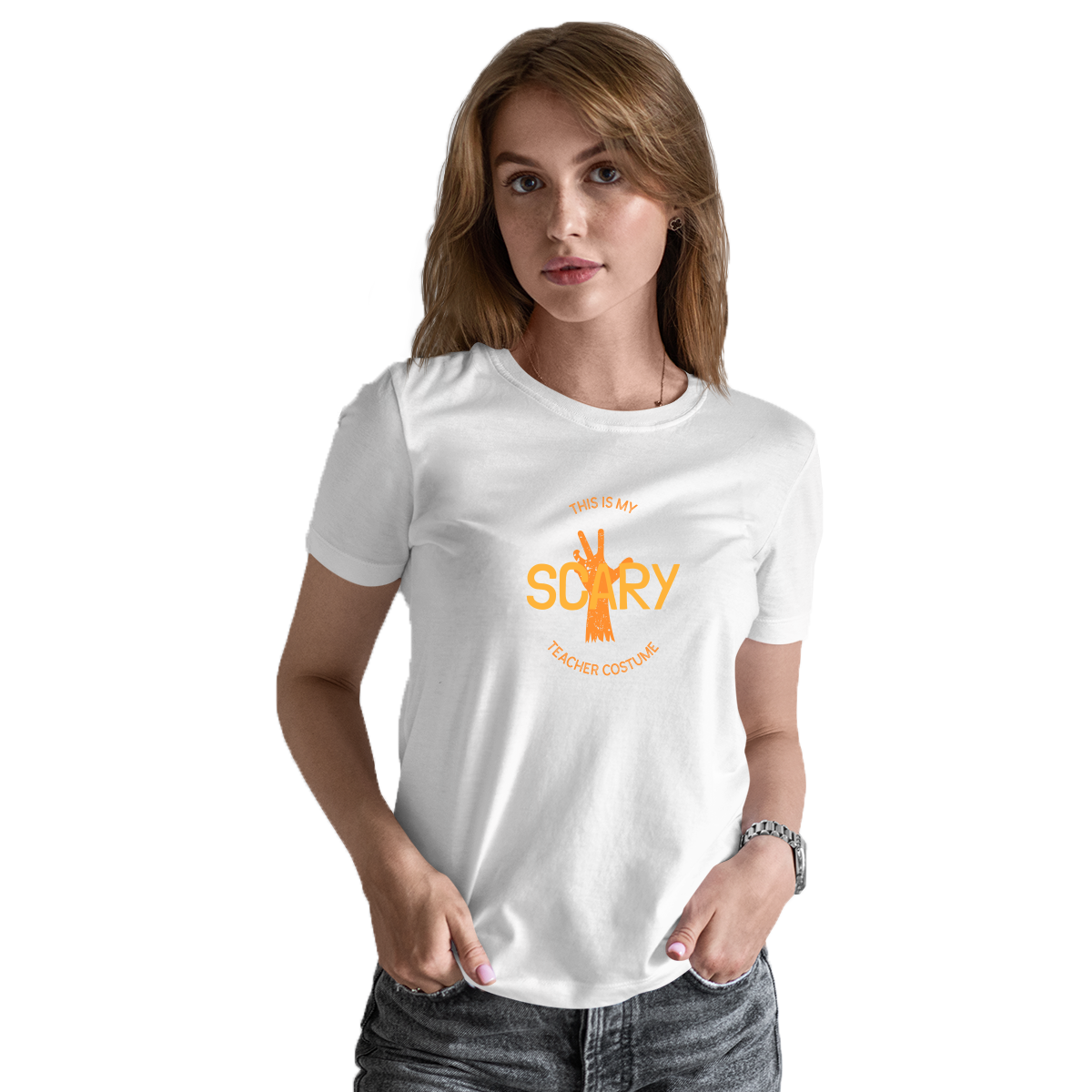 This Is My Scary Teacher Costume Women's T-shirt | White