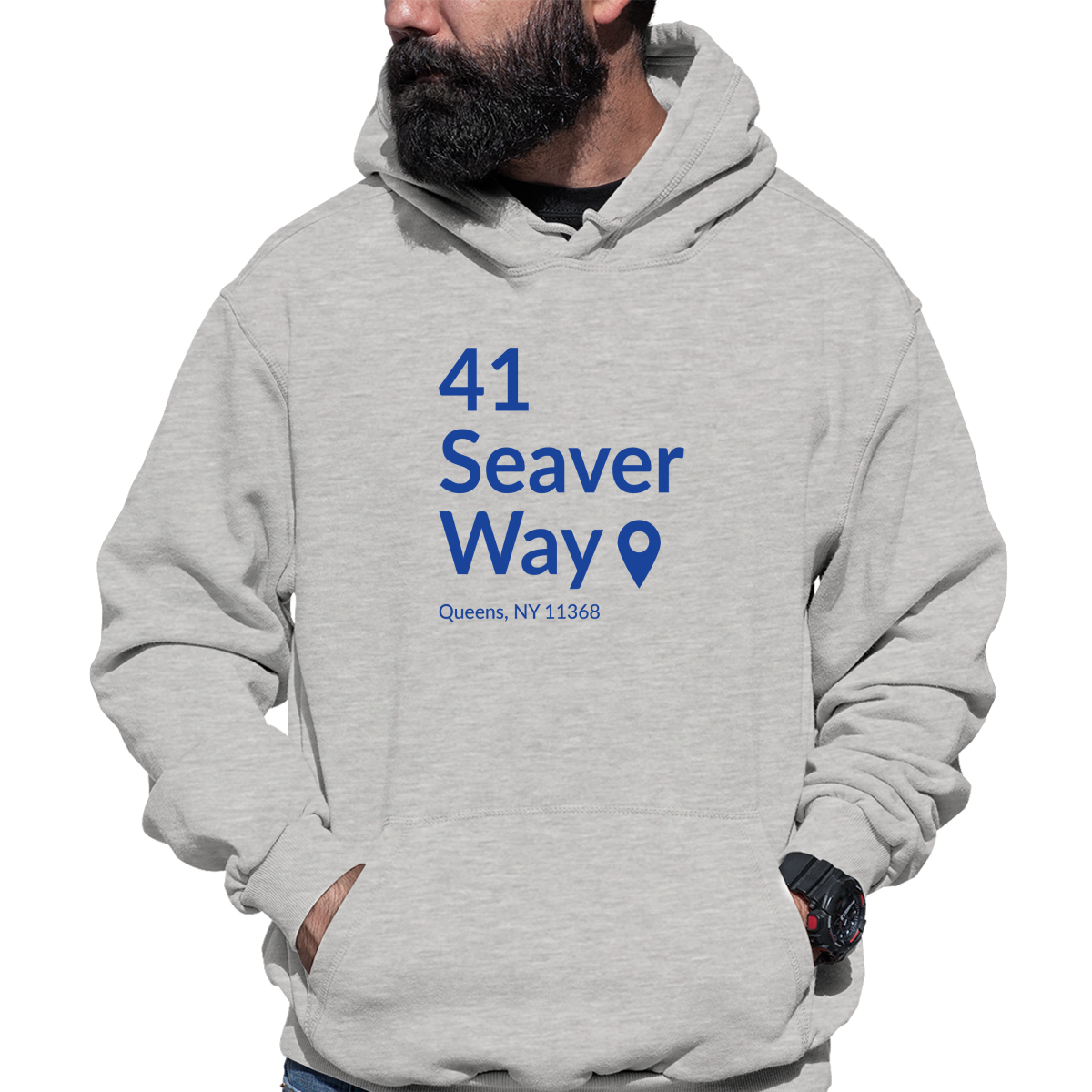 New York Baseball Stadium QNY Unisex Hoodie | Gray