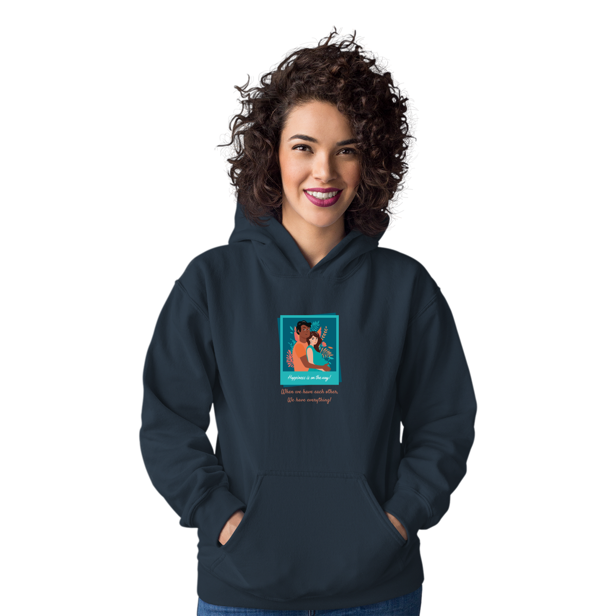 Happiness is on the way Unisex Hoodie | Navy