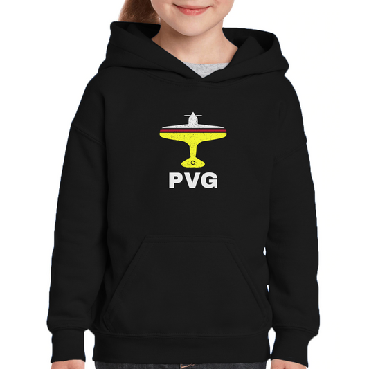 Fly Shanghai PVG Airport Kids Hoodie | Black