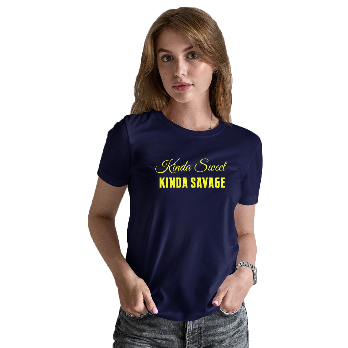 Kinda Sweet Kinda Savage Women's T-shirt | Navy