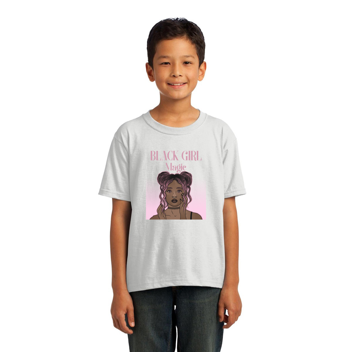 Black Girl Magic Kids T-shirt | White