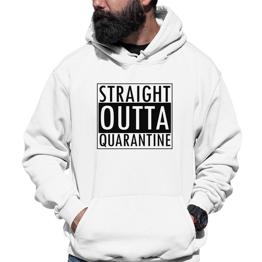 Straight Outta Quarantine Unisex Hoodie | White