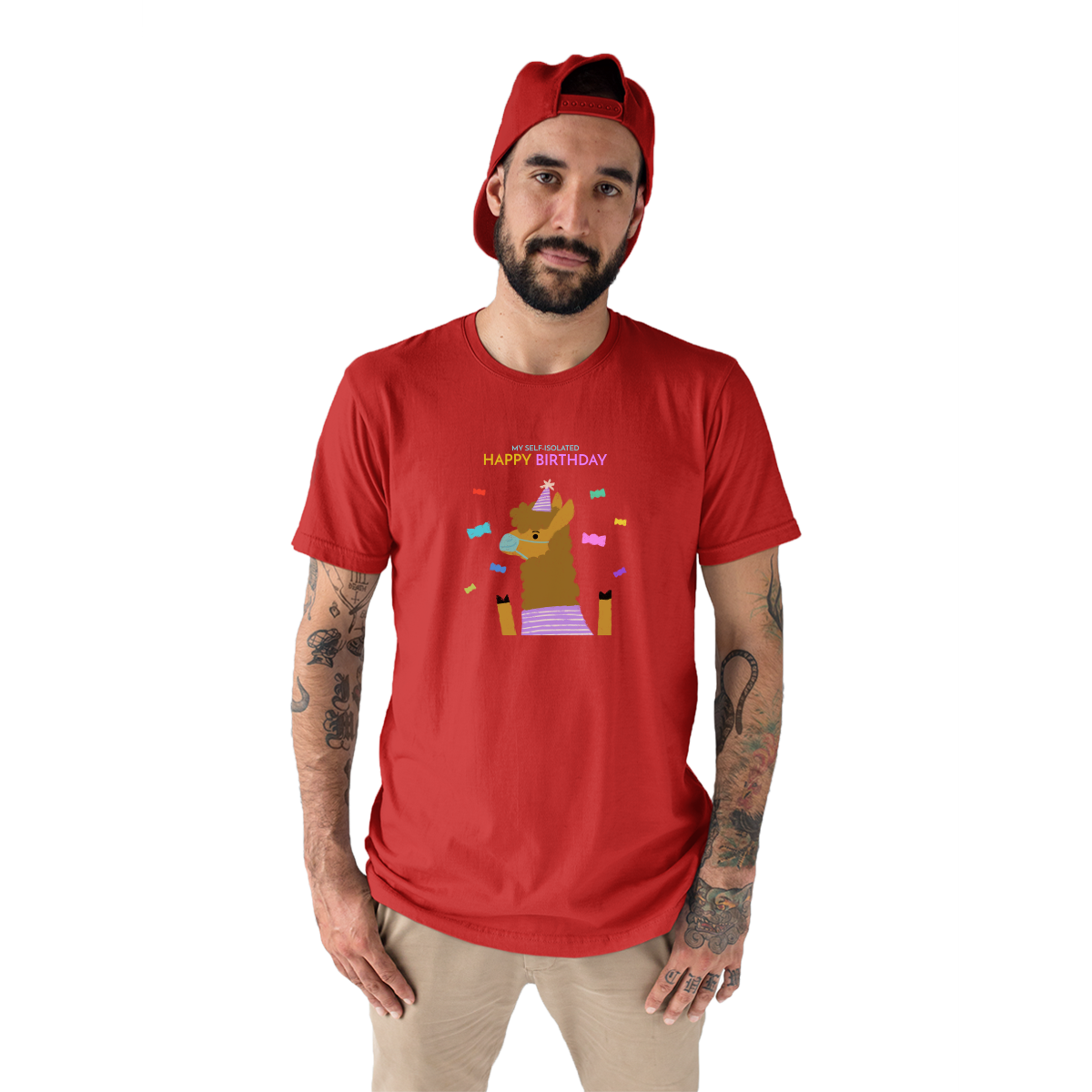 My Self Isolated Men's T-shirt | Red