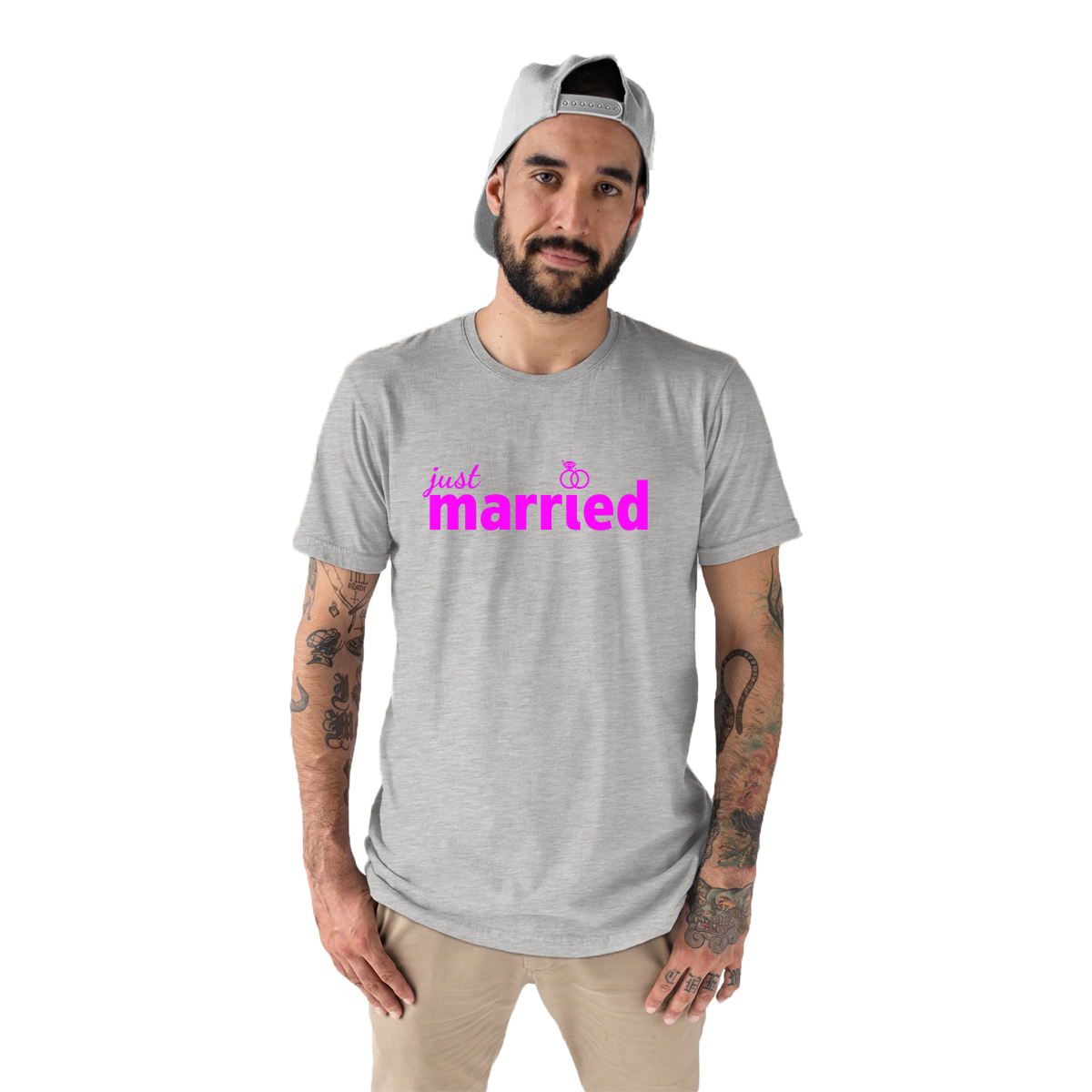 Just Married Men's T-shirt | Gray