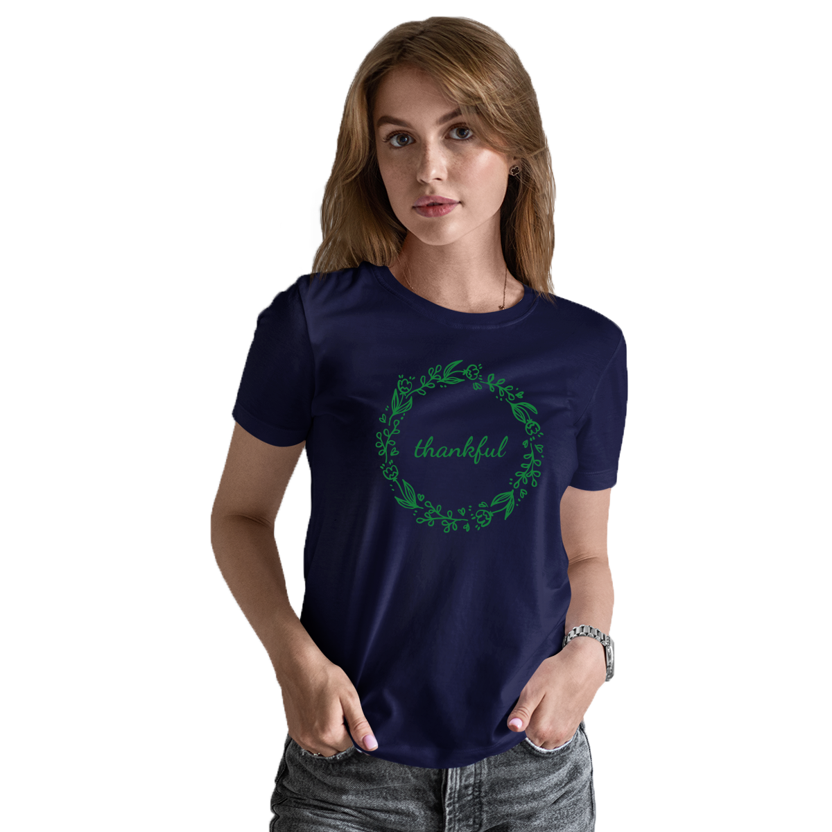 Thankful Women's T-shirt | Navy
