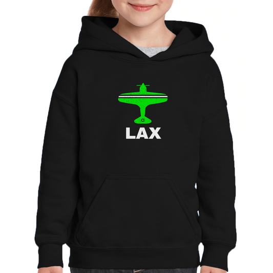 Fly Los Angeles LAX Airport Kids Hoodie | Black