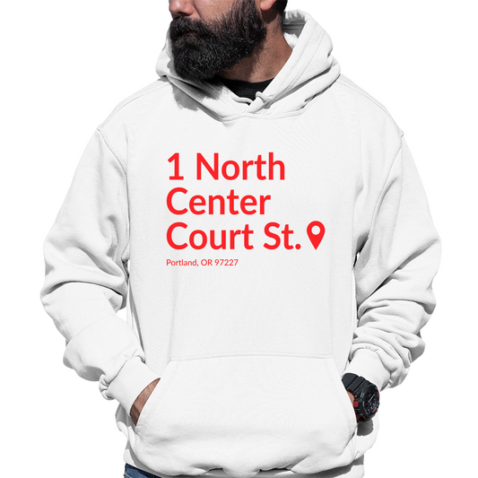 Portland Basketball Stadium Unisex Hoodie | White