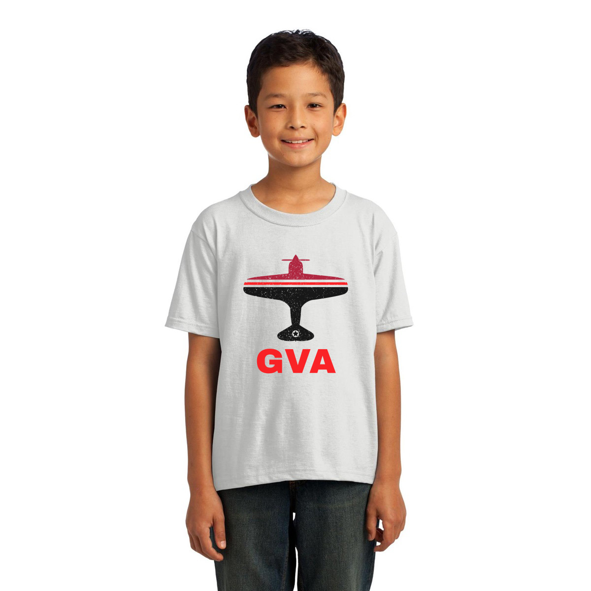 Fly Geneva GVA Airport Kids T-shirt | White