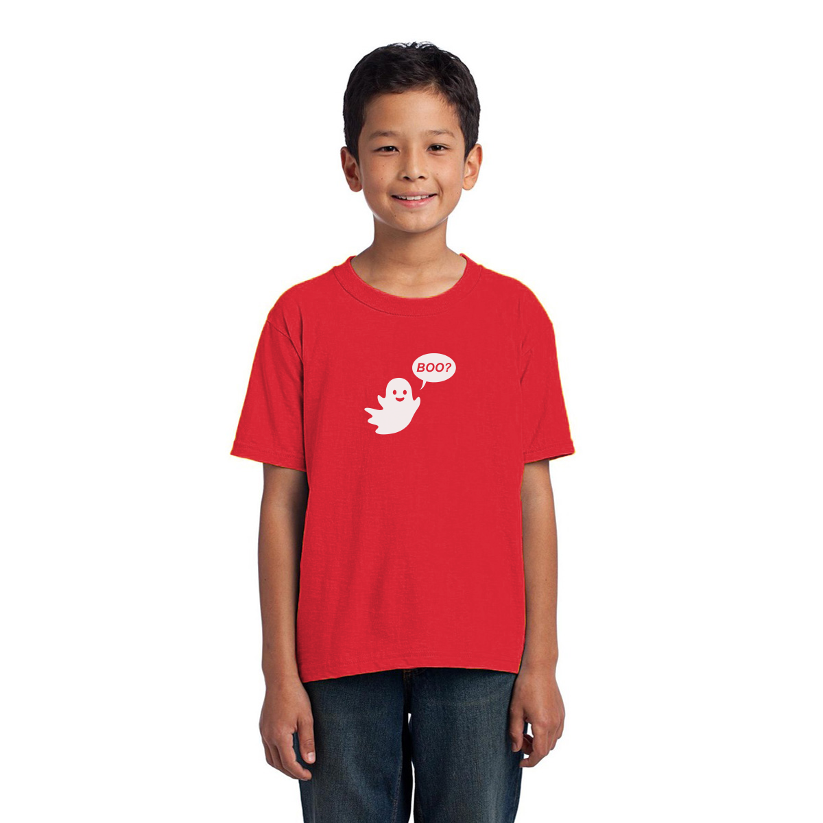 Cute Ghost Halloween Kids T-shirt | Red