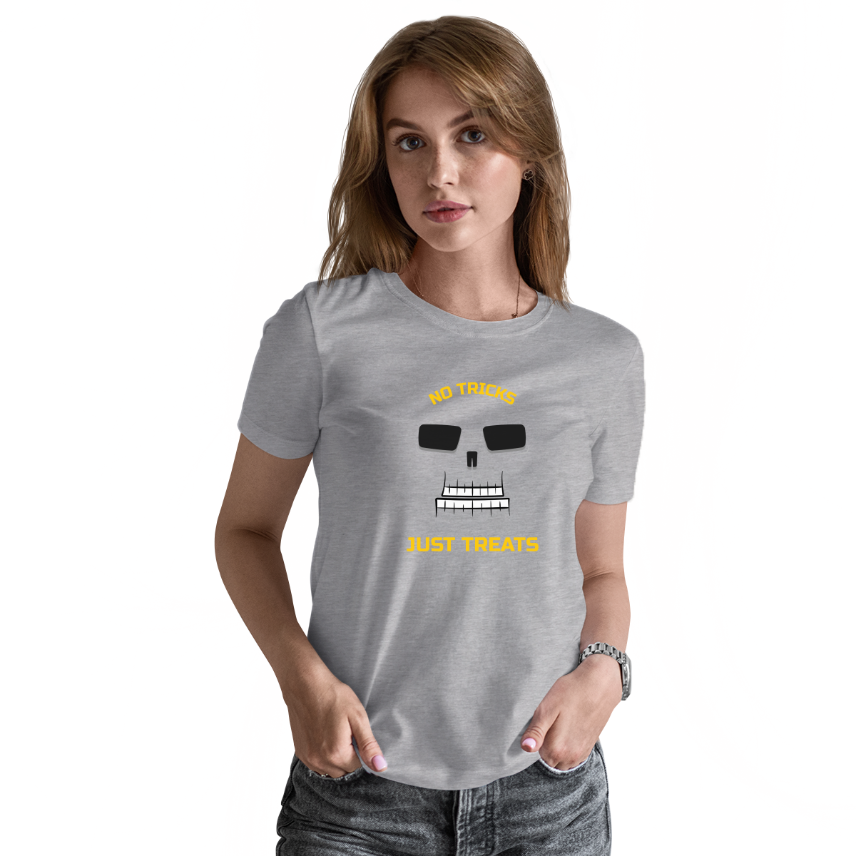 No Tricks Just Treats Women's T-shirt | Gray