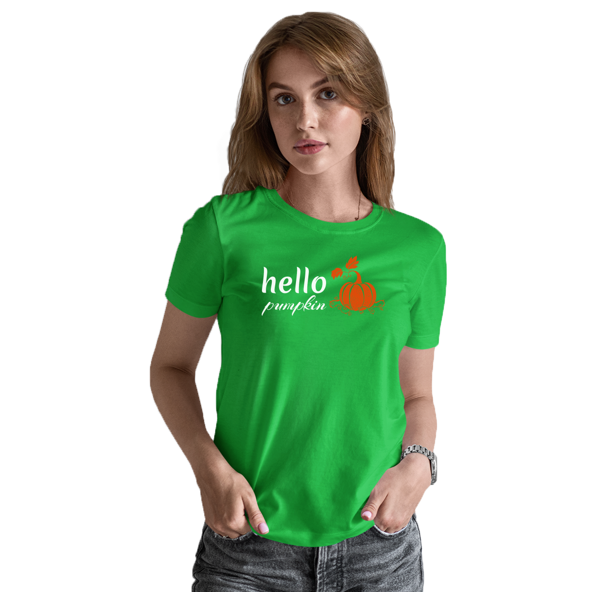 Hello Pumpkin Women's T-shirt | Green