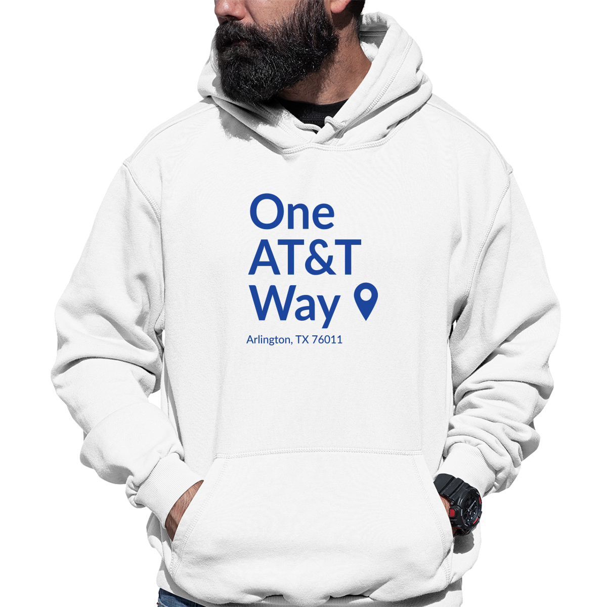 Dallas Football Stadium Unisex Hoodie | White