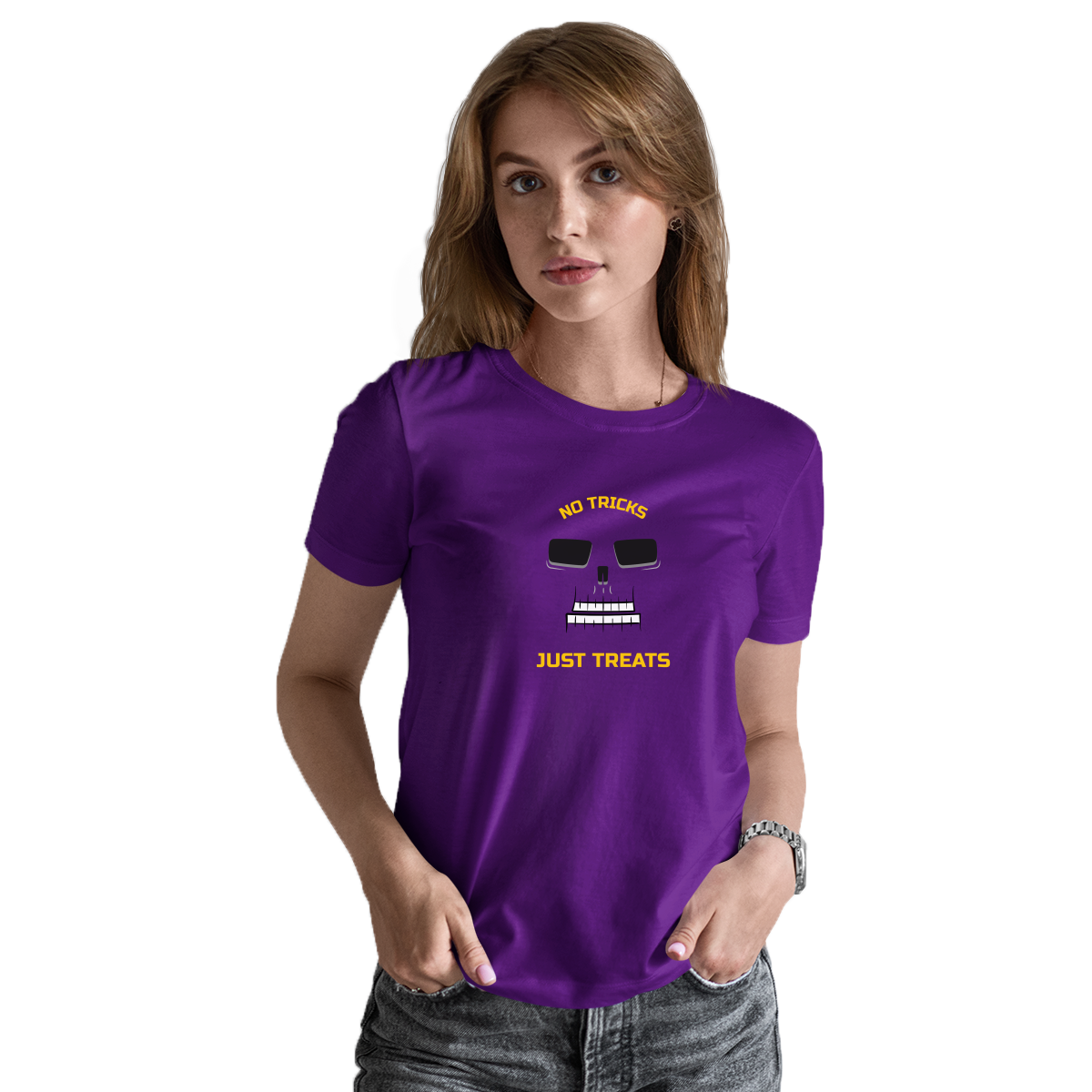 No Tricks Just Treats Women's T-shirt | Purple